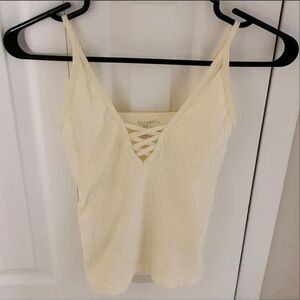 Revamped Cream Lace-Up Camisole